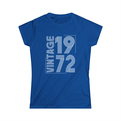 Vintage 1972 T Shirts for Women Retro Funny 1972 Birthday Womens Shirts