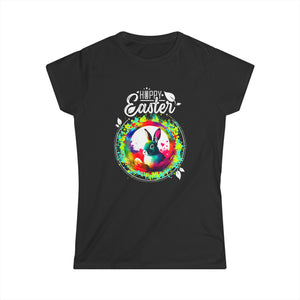 Easter Outfits for Women Easter Tshirt Cute Rabbit Easter Women Tops