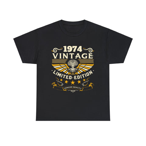 Vintage 1974 T Shirts for Men Retro Funny 1974 Birthday Shirts for Men Plus Size Big and Tall