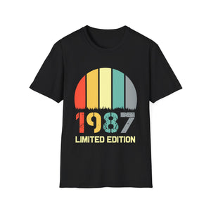 Vintage 1987 TShirt Men Limited Edition BDay 1987 Birthday Shirts for Men