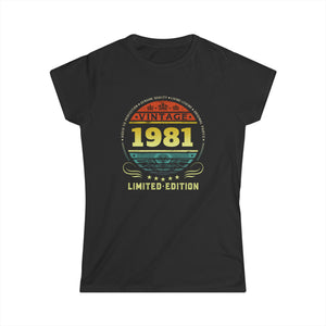 Vintage 1981 Limited Edition 1981 Birthday Shirts for Women Womens Shirts