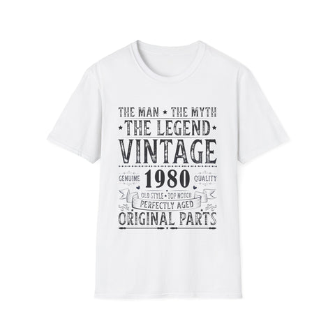 Vintage 1980 T Shirts for Men Retro Funny 1980 Birthday Mens Tshirts