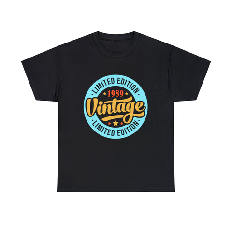 Vintage 1989 TShirt Men Limited Edition BDay 1989 Birthday Big and Tall Tshirts Shirts for Men