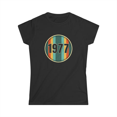 Vintage 1977 Birthday Shirts for Women Funny 1977 Birthday Womens Shirt