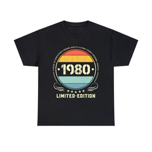 Vintage 1980 Limited Edition 1980 Birthday Shirts for Men Men Shirts Big and Tall Plus Size