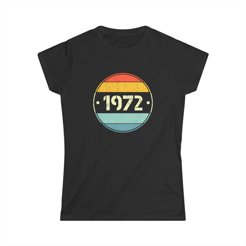 Vintage 1972 Birthday Shirts for Women Funny 1972 Birthday Women Shirts