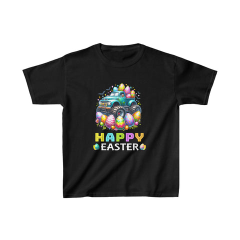 Boys Happy Easter Funny Monster Truck Easter Eggs Easter Boys Shirt