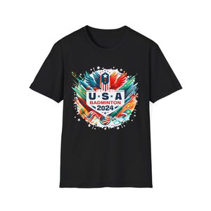 USA 2024 Games United States Badminton American 2024 USA Mens Shirt