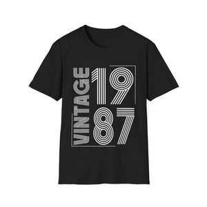 Vintage 1987 T Shirts for Men Retro Funny 1987 Birthday Mens Shirt