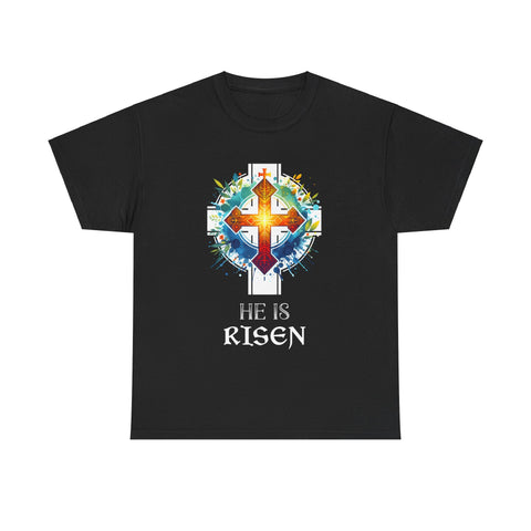 Easter Christian He Is Risen Resurrection Men Women Kids Men Shirts Big and Tall Plus Size