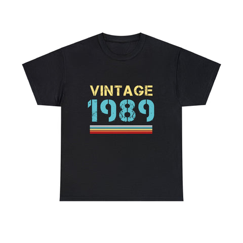 Vintage 1989 T Shirts for Men Retro Funny 1989 Birthday Big and Tall Shirts for Men Plus Size