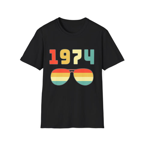 Vintage 1974 T Shirts for Men Retro Funny 1974 Birthday Shirts for Men