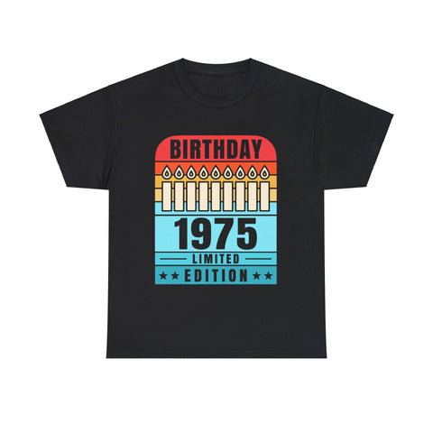 Vintage 1975 TShirt Men Limited Edition BDay 1975 Birthday Big and Tall Tshirts Shirts for Men