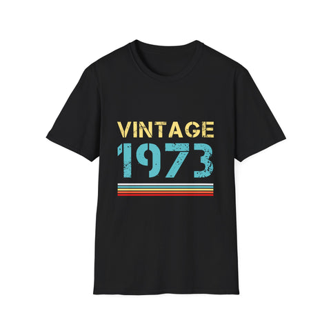 Vintage 1973 T Shirts for Men Retro Funny 1973 Birthday Mens T Shirts