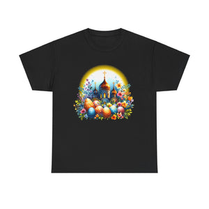 Russian Orthodox Church Cross Chrestos Voskres Pascha Easter Shirts for Men Plus Size Big and Tall