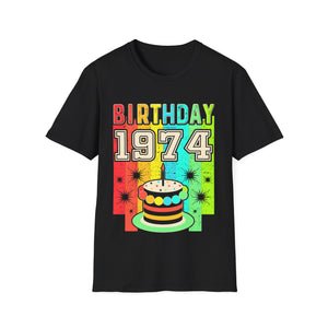 Vintage 1974 T Shirts for Men Retro Funny 1974 Birthday Mens Tshirts