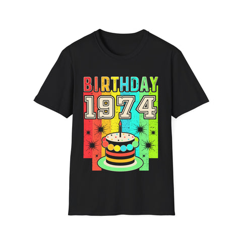 Vintage 1974 T Shirts for Men Retro Funny 1974 Birthday Mens Tshirts