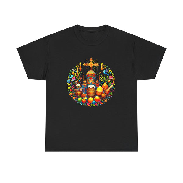 Happy Easter Jesus He Has Risen Orthodox Christian Easter Mens Tshirts for Men Big and Tall