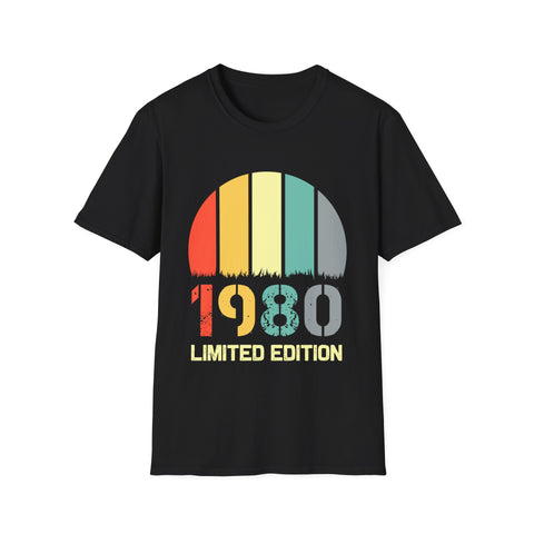 Vintage 1980 TShirt Men Limited Edition BDay 1980 Birthday Shirts for Men