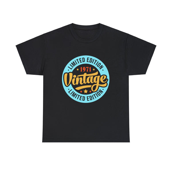 Vintage 1971 TShirt Men Limited Edition BDay 1971 Birthday Big and Tall Tshirts Shirts for Men