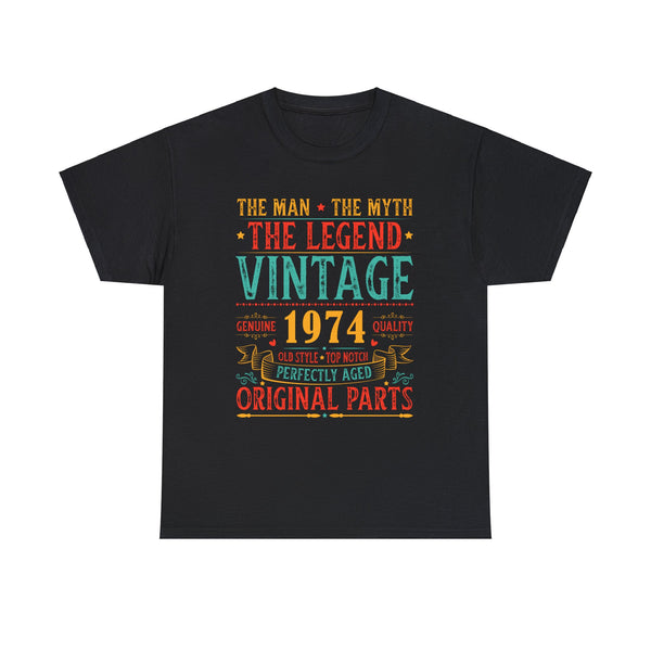 Vintage 1974 T Shirts for Men Retro Funny 1974 Birthday Mens Tshirts for Men Big and Tall
