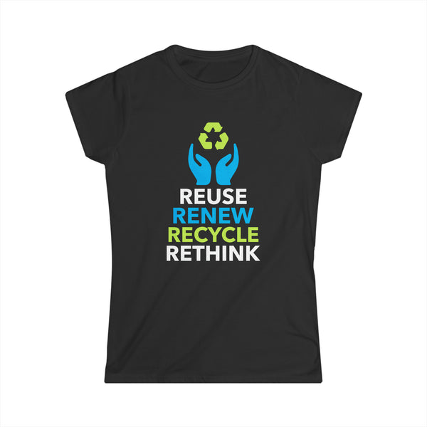 Vintage Green Recycle Symbol Novelty Earth Day Recycling Womens T Shirts