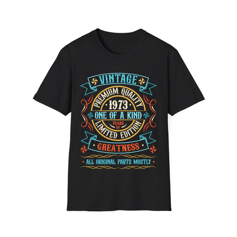 Vintage 1973 T Shirts for Men Retro Funny 1973 Birthday Mens Shirt