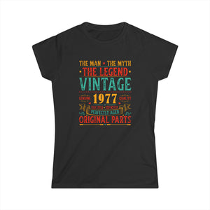 Vintage 1977 T Shirts for Women Retro Funny 1977 Birthday Womens T Shirts