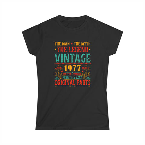 Vintage 1977 T Shirts for Women Retro Funny 1977 Birthday Womens T Shirts