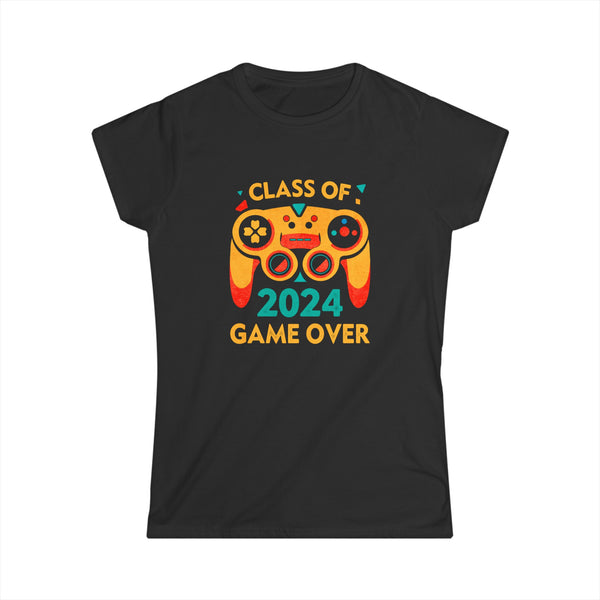 Game Over Class Of 2024 Shirt Students Funny Graduation Womens Shirt