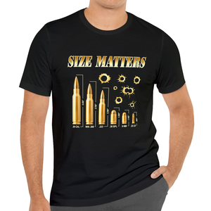 2023 Size Matters Ammo Shirt for Men - Gun Shirts for Men - 2nd Amendment Shirts for Men - Pro Gun Tactical Shirt