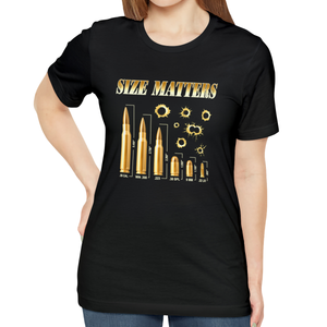 2023 Size Matters Ammo Shirt for Women - Gun Shirts for Women - 2nd Amendment Shirts for Women - Pro Gun Shirt