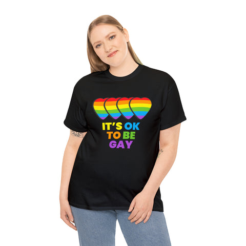 It's OK to Be Gay Pride Month LGBTQ Rainbow Lesbian Gay Womens Plus Size Tops