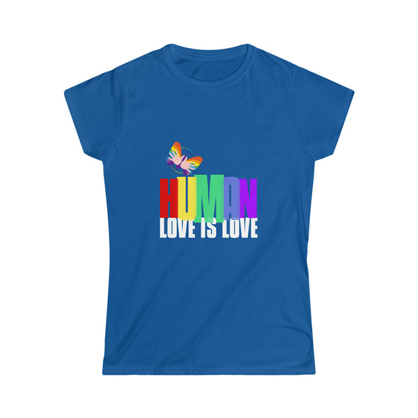 Human Shirt LGBTQ Pride Rainbow Flag Lesbian Gay Pride Ally Womens Shirts