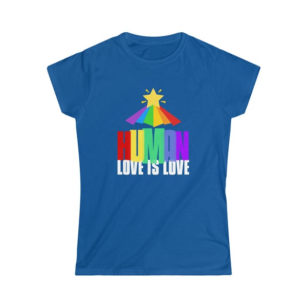 LGBTQ Human Rainbow Shirt Gay Lesbian Pride Shirt Rainbow Shirts for Women