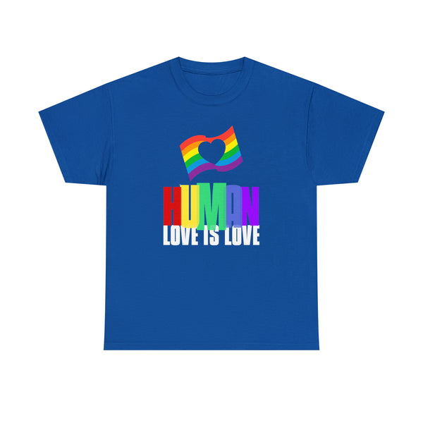 Human LGBTQ+ Pride Rainbow Flag Lesbian Gay Pride Ally Plus Size Shirts for Women