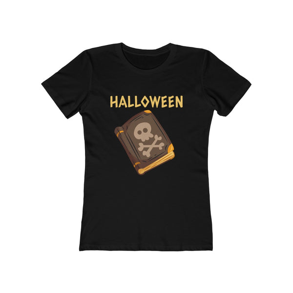 Evil Spell Book Halloween Shirts for Women Skull Evil Halloween Tshirts Women Halloween Costumes for Women