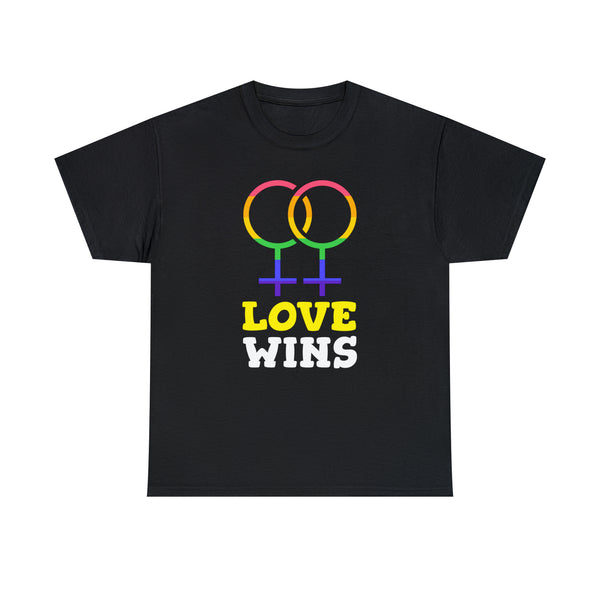 Love Wins LGBTQ Pride Rainbow Flag Gay Lesbian Pride Ally Womens Plus Size Tops