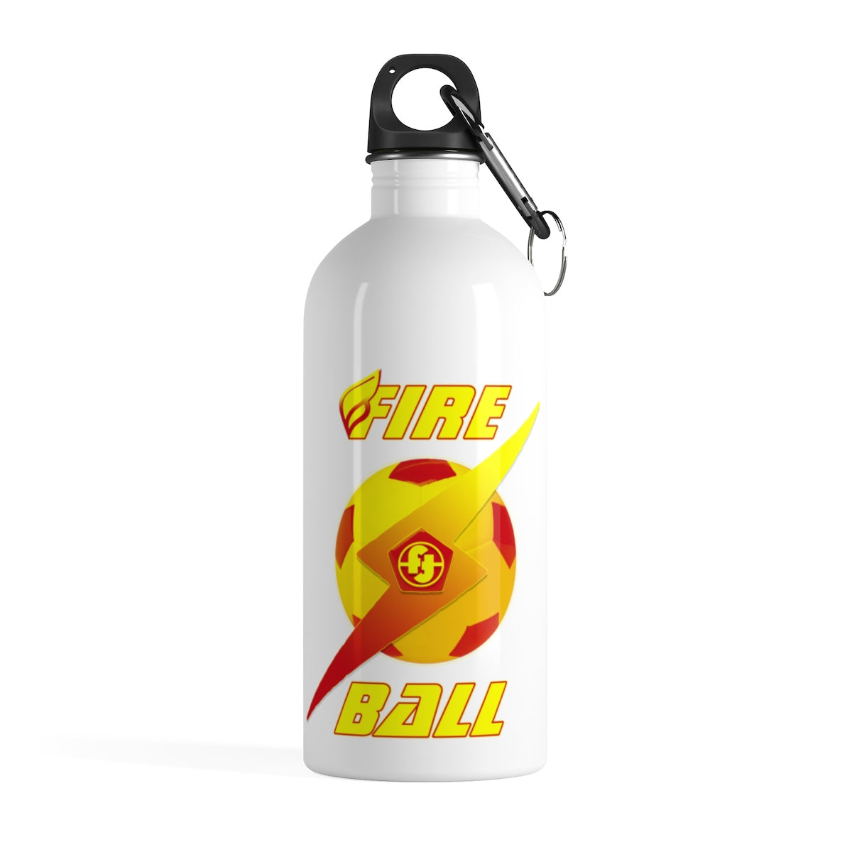 Soccer Stainless Steel Water Bottles Motivational Water Bottles + Carabiner & Key Chain Ring 14 oz