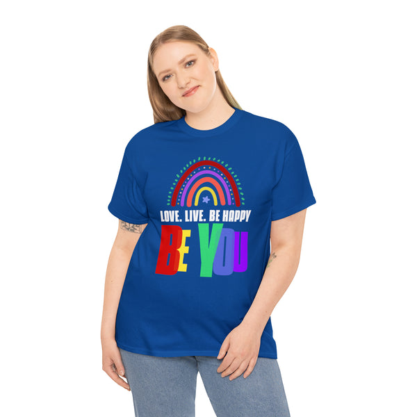 Be You LGBT Love Live Be Happy Love Pride Month LGBTQ Plus Size Tops for Women