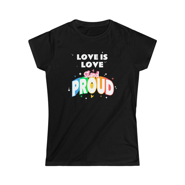 Love is Love Gay Pride Month Transgender Rainbow Lesbian Shirts for Women