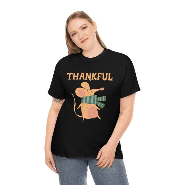 Womens Thanksgiving Shirt Mouse Shirt Womens Fall Tops Plus Size Thankful Shirts for Women 1X 2X 3X 4X 5X