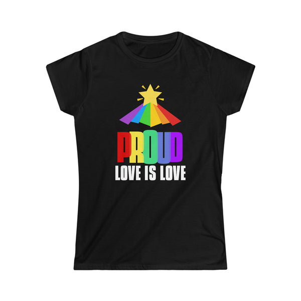 Proud LGBT T Shirt Love is Love Shirt Equality LGBT Rainbow Womens Shirts