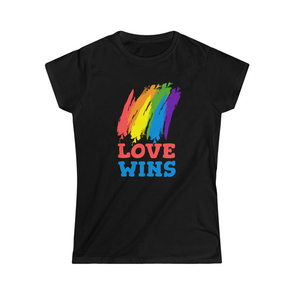 Love Wins LGBT Gay Pride Month Rainbow Lesbian Transgender Shirts for Women