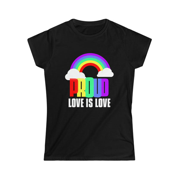 Proud LGBT Love is Love Lesbian Gay Transgender LGBTQ Love Women Tops