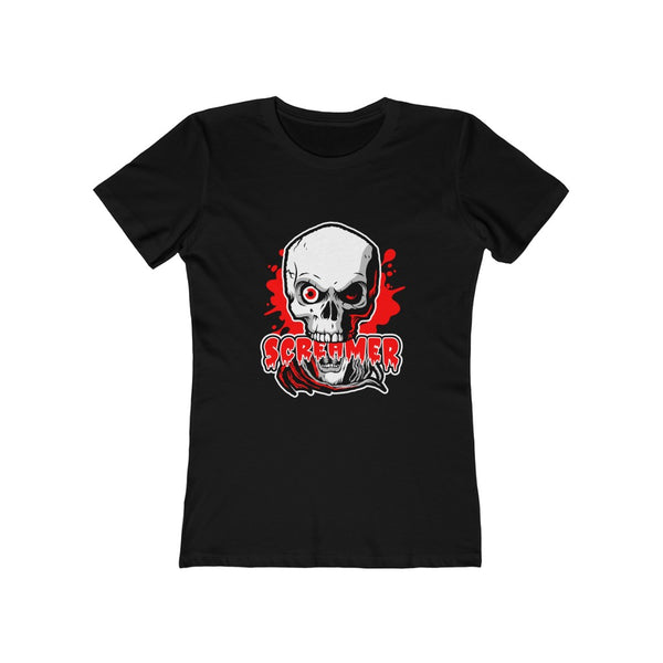 Screamer Funny Halloween Tshirts Women Evil Skeleton Womens Halloween Shirts Halloween Clothes for Women