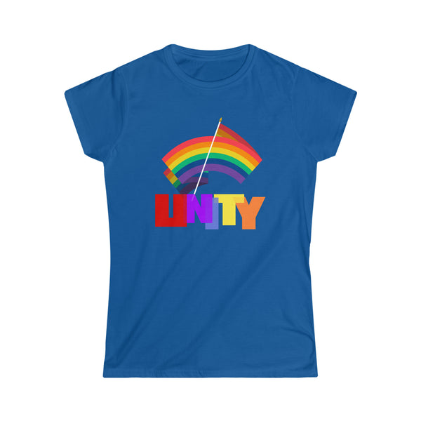 Unity LGBT Love Live Be Happy LGBT Flag Gay Pride Month Womens T Shirts