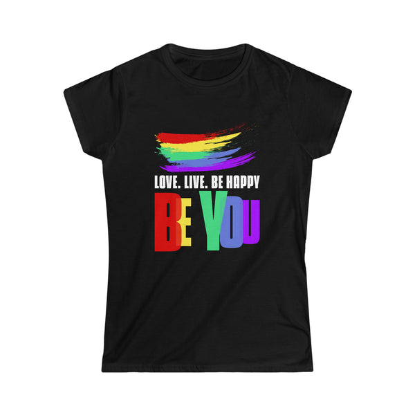 Be You Shirt LGBTQ Pride Rainbow Flag Gay Lesbian Pride Ally Women Tops