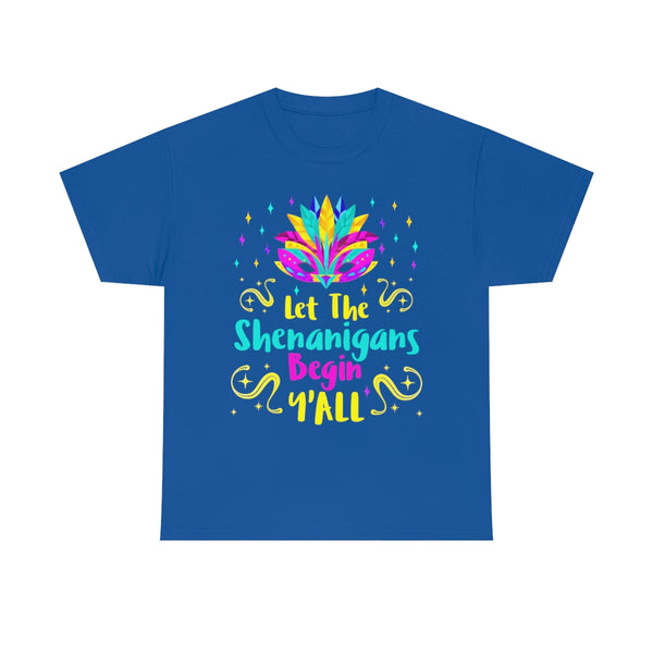 Funny Mardi Gras Shirts for Women Plus Size Mardi Gras Outfit for Women Let The Shenanigans Begin Yall