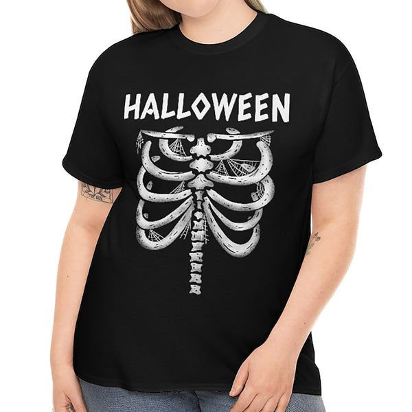 Skeleton Funny Halloween Shirts for Women Plus Size 1X 2X 3X 4X 5X Skeleton Halloween Costumes for Plus Size Women